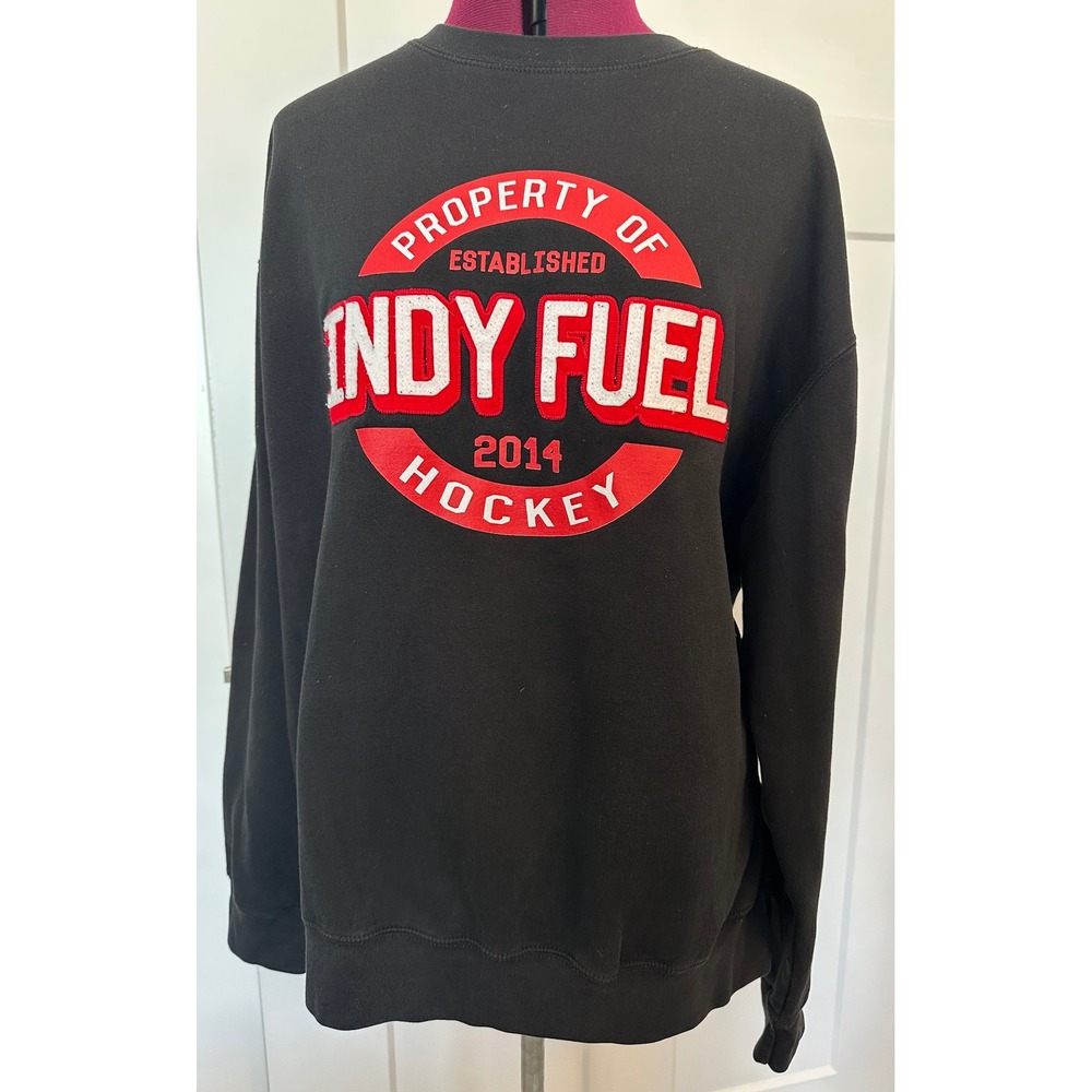 Blue 84 Indy Fuel Hockey Crewneck Sweatshirt Black Mens XL ECHL Established 2014